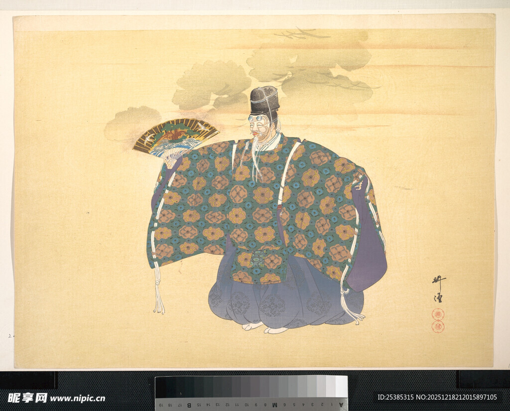 古代和服男子持物画像