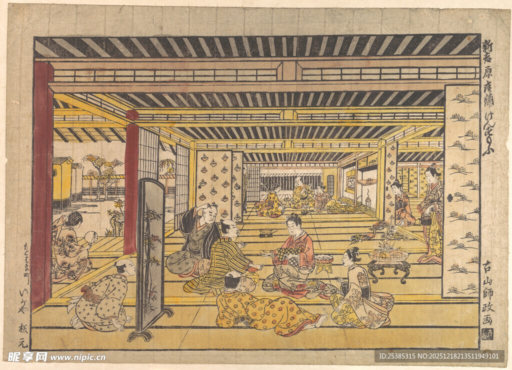 古代室内场景人物活动图