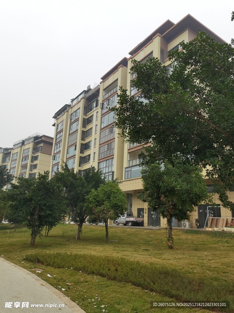 小区住宅楼周边绿化景观