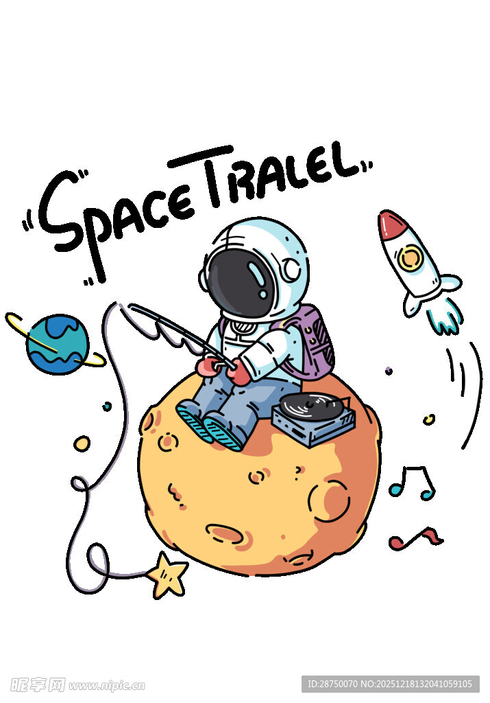 宇航员月球趣味太空旅行