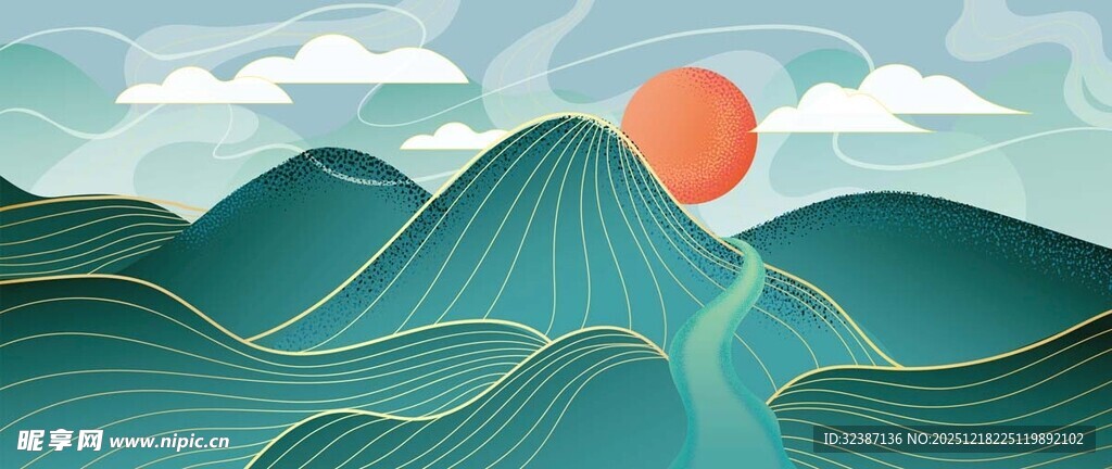 山间日出风景图