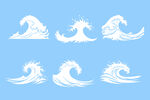 白色海浪图案