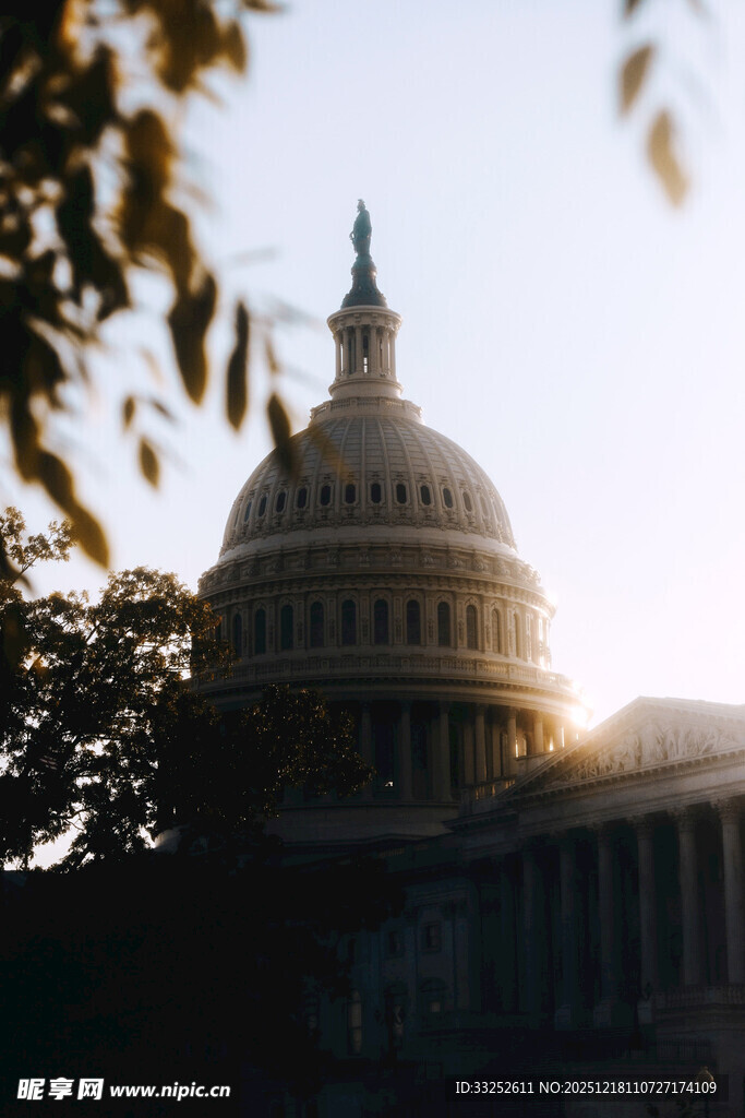 美国国会大厦黄昏景象