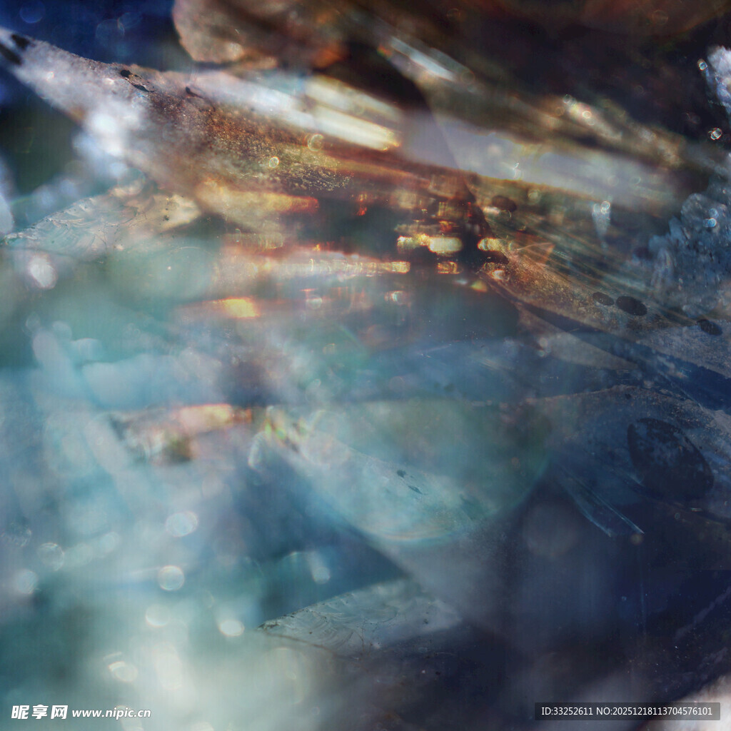 梦幻蓝色抽象光影画面