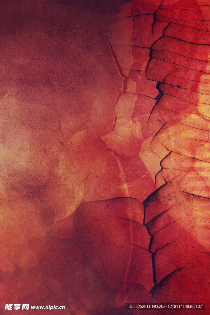 红色裂纹纹理背景画面