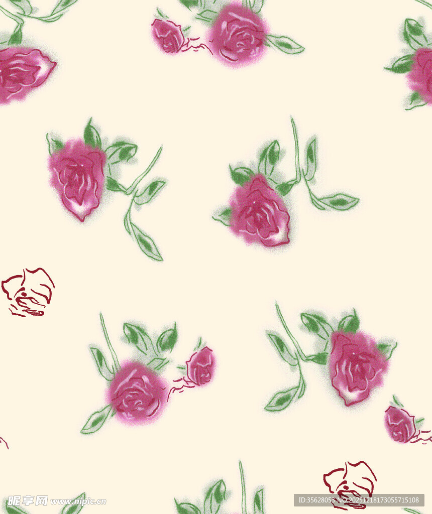 粉色玫瑰花卉图案背景
