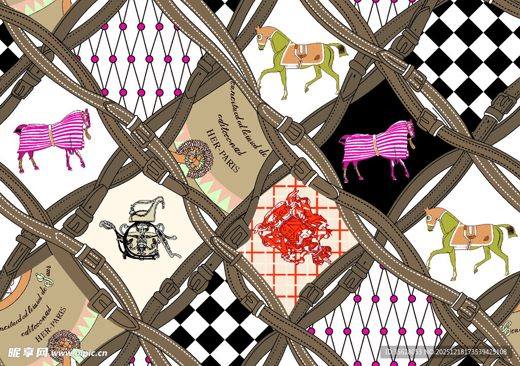 复古风拼贴图案纹理设计