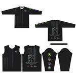 黑色圆领长袖服饰设计展示