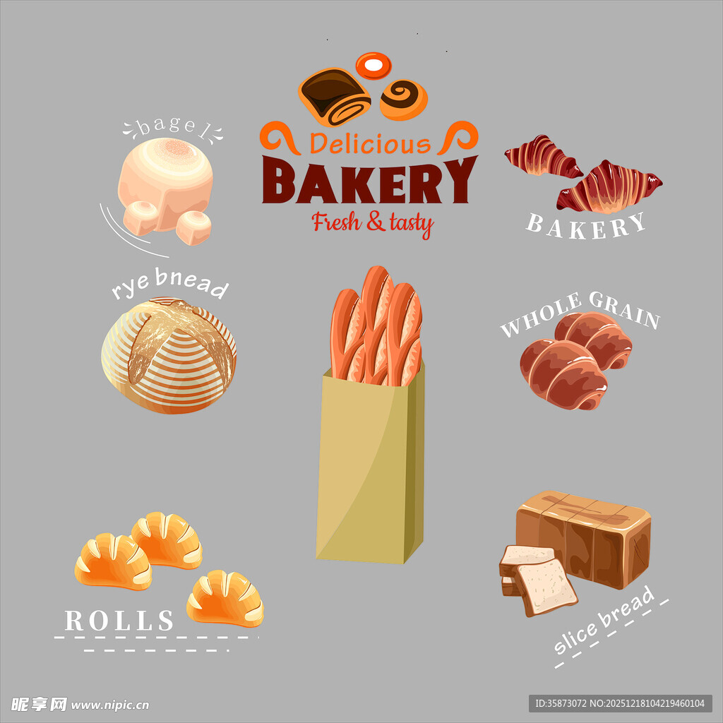 面包店美味烘焙  面包玻璃贴