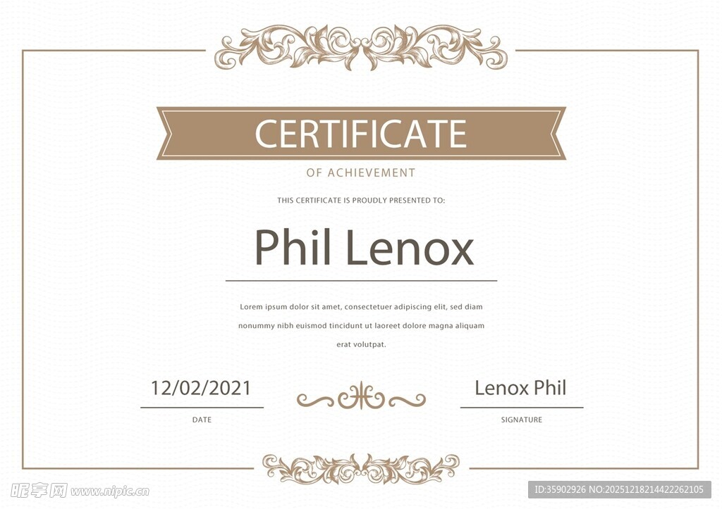 简约风格荣誉证书模板