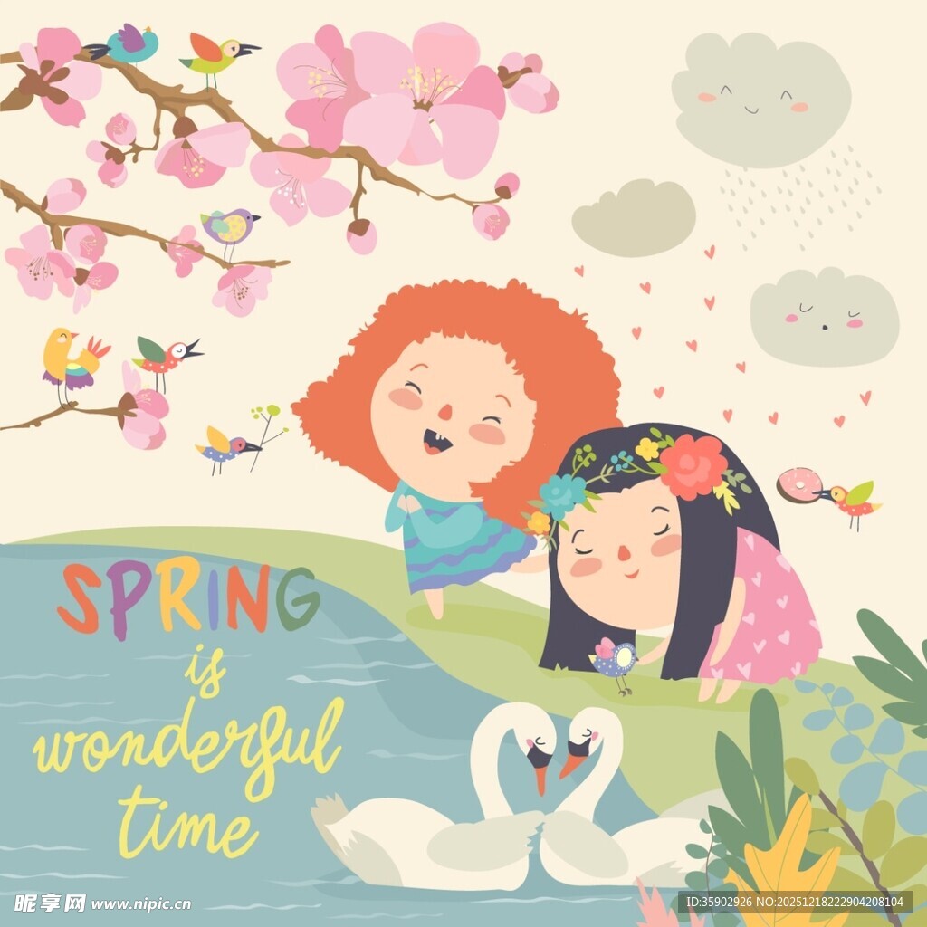 春日童趣孩子与自然的美好