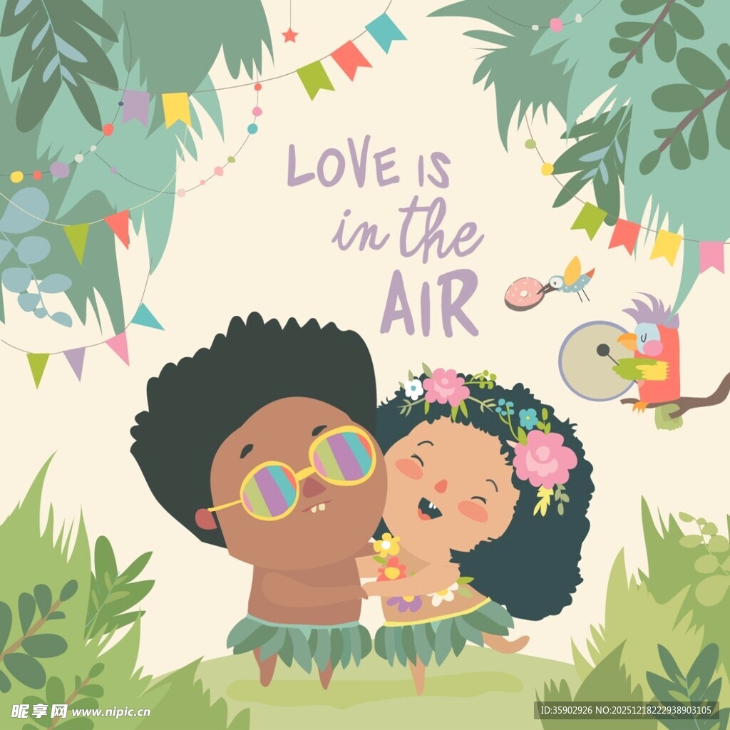 爱意满满的卡通儿童互动