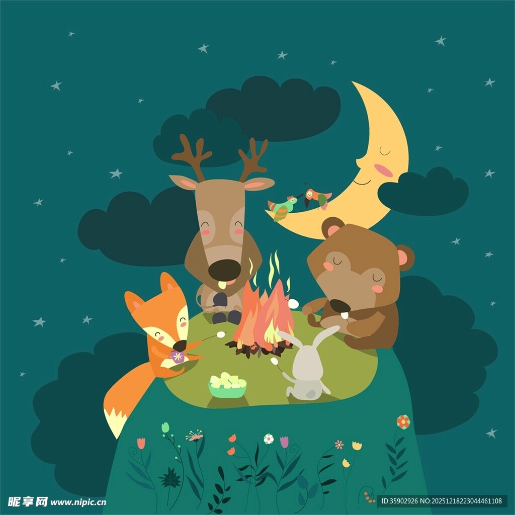 动物们的梦幻星空露营夜