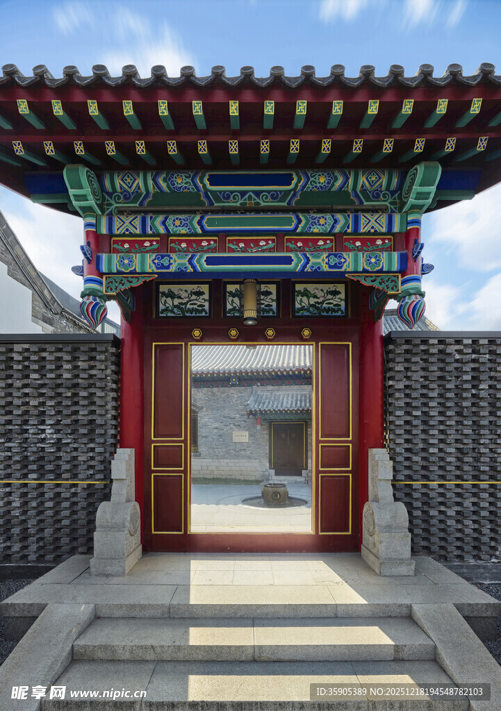 中式传统门楼建筑景观