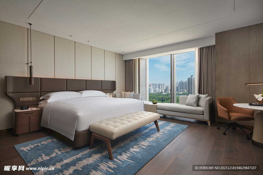 现代豪华卧室室内景观