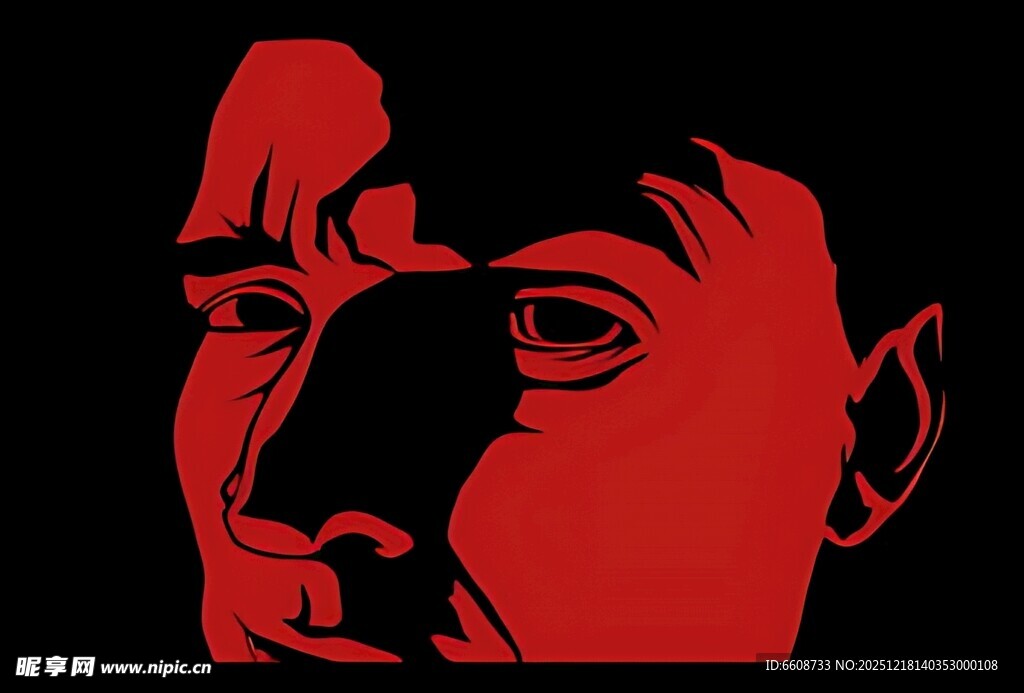 红色风格人物肖像