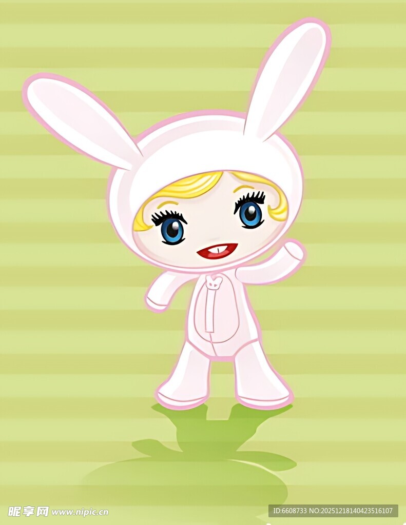 可爱小兔装的萌娃