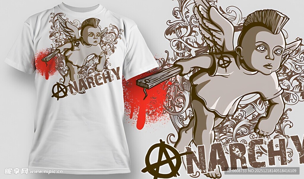 个性骷髅图案T恤