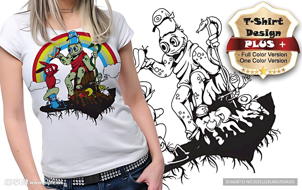 个性摇滚风T恤图案展示