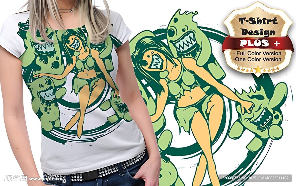 卡通图案T恤展示