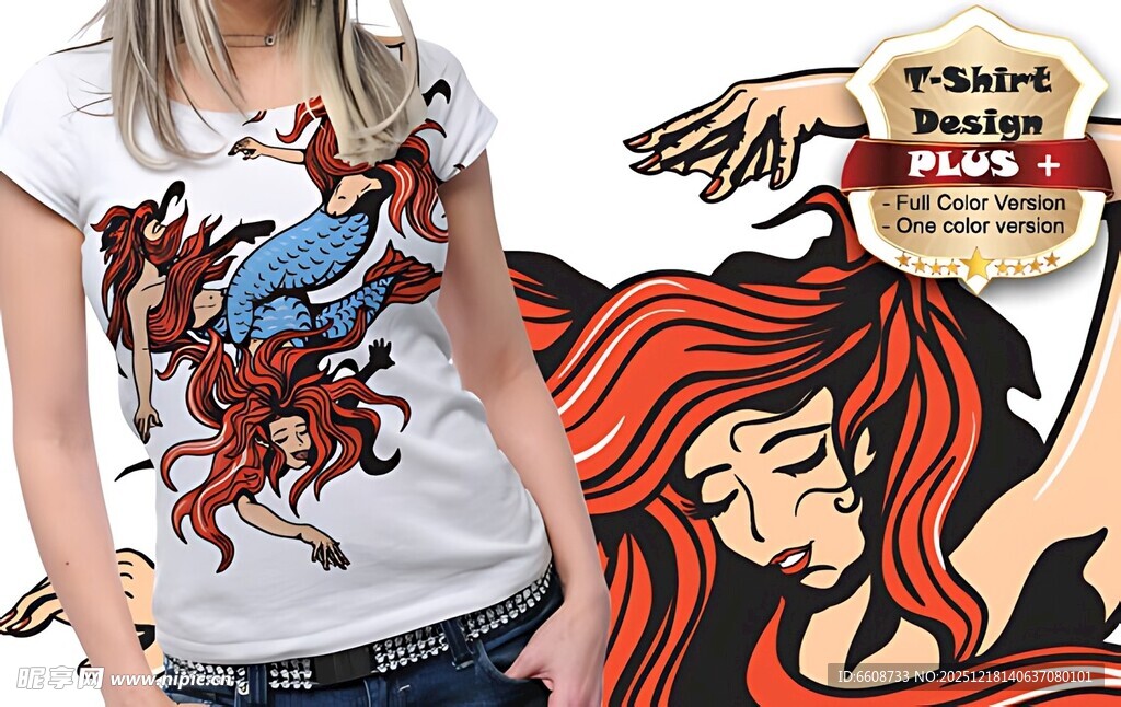 个性印花女士白色短袖T恤