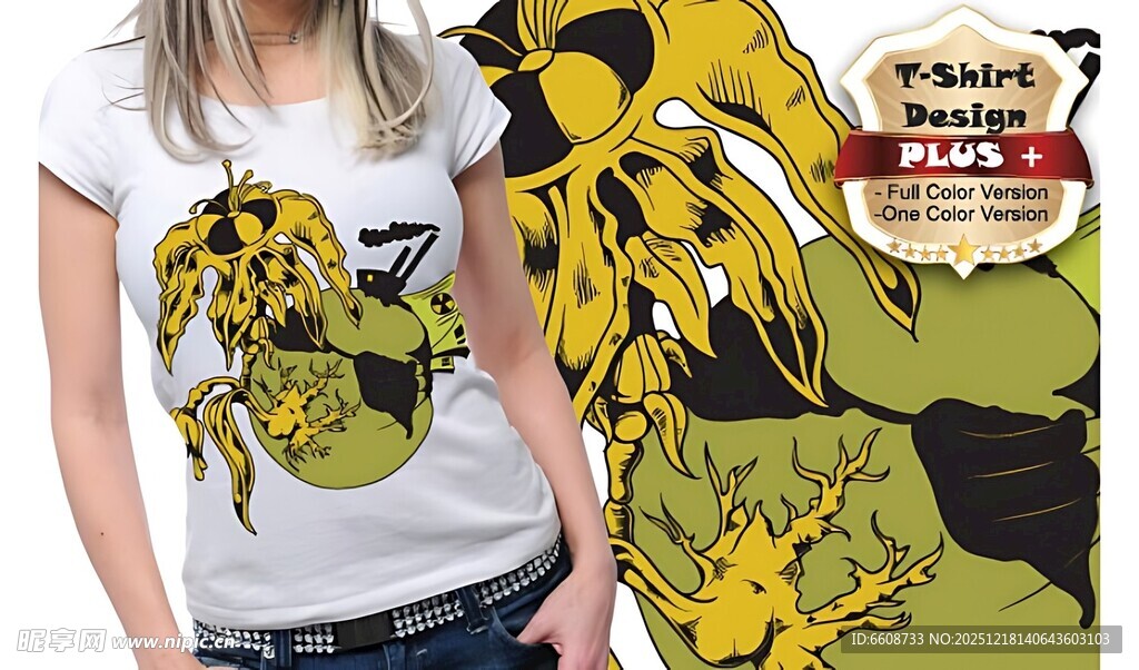 个性漫画风T恤展示