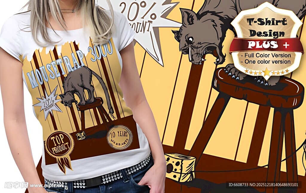 卡通图案女士T恤展示