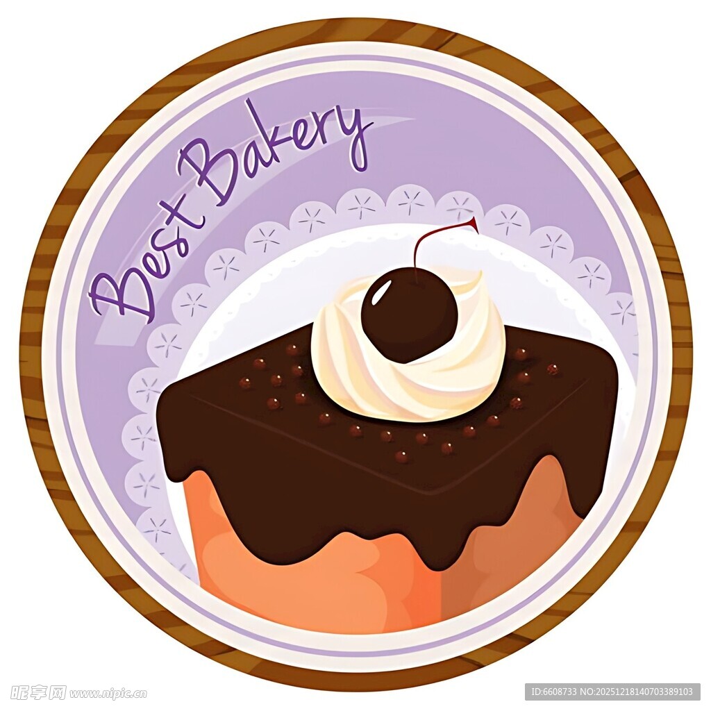 美味巧克力蛋糕插画