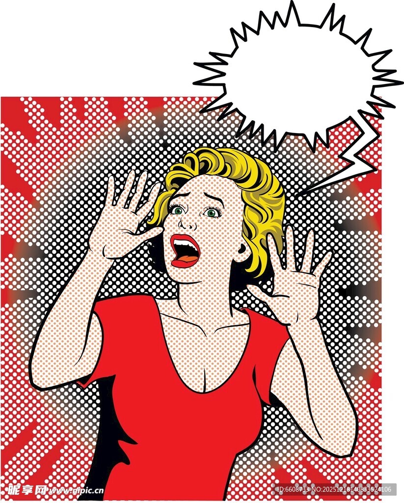 惊恐女子夸张情绪瞬间