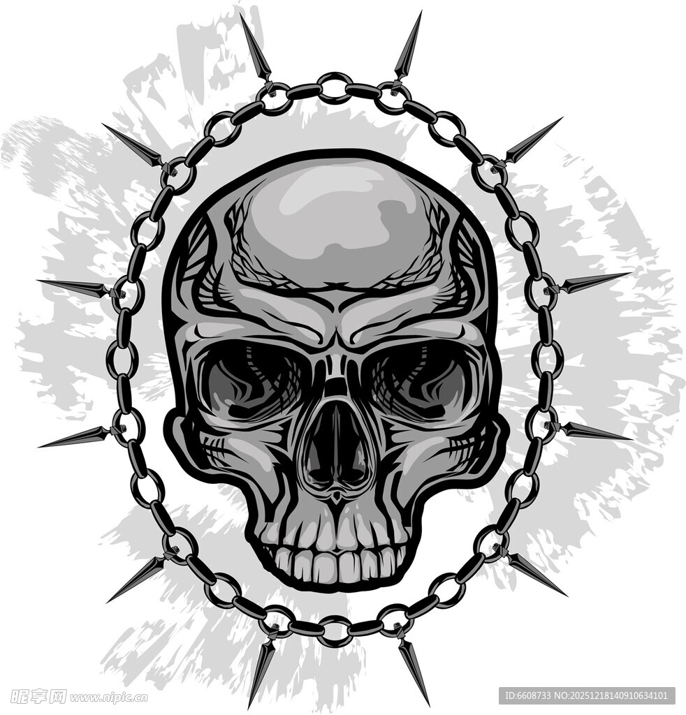 骷髅头与链条装饰图案