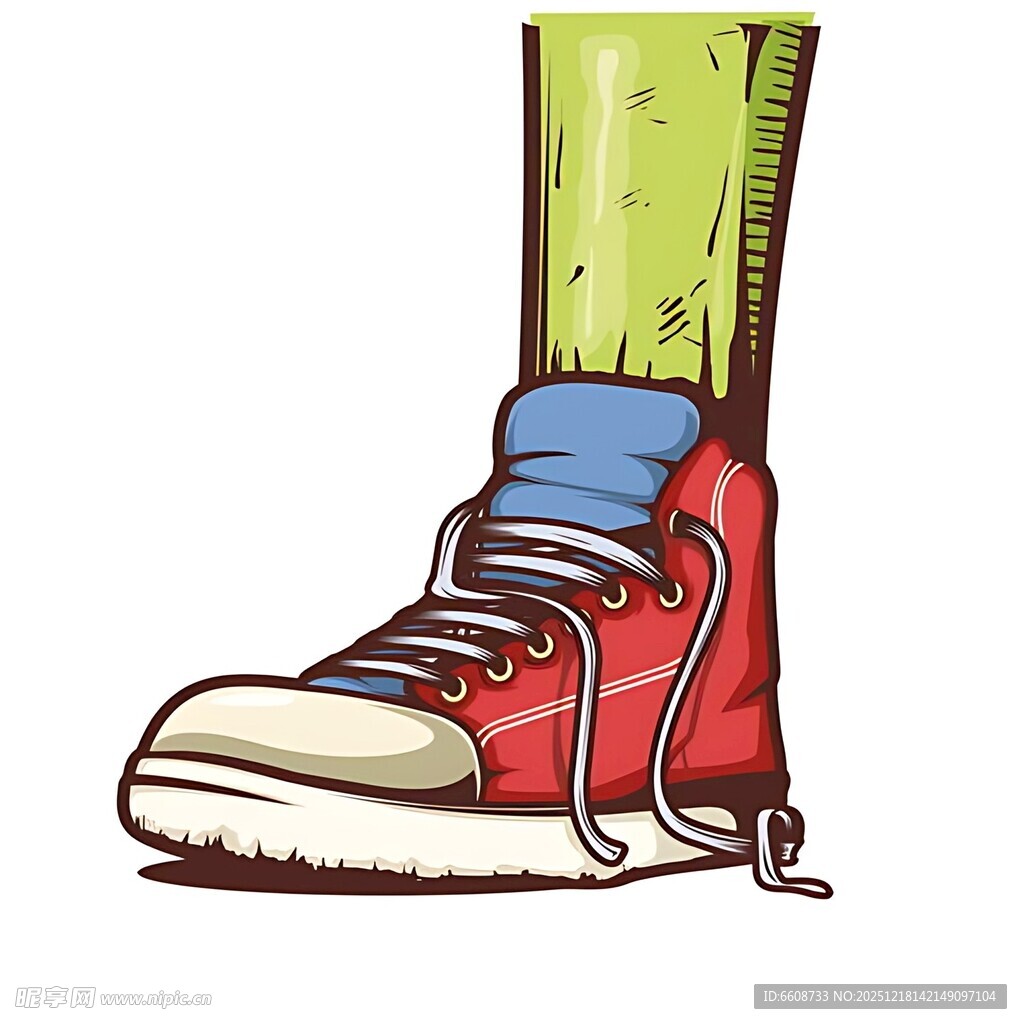 卡通风格的多彩运动鞋