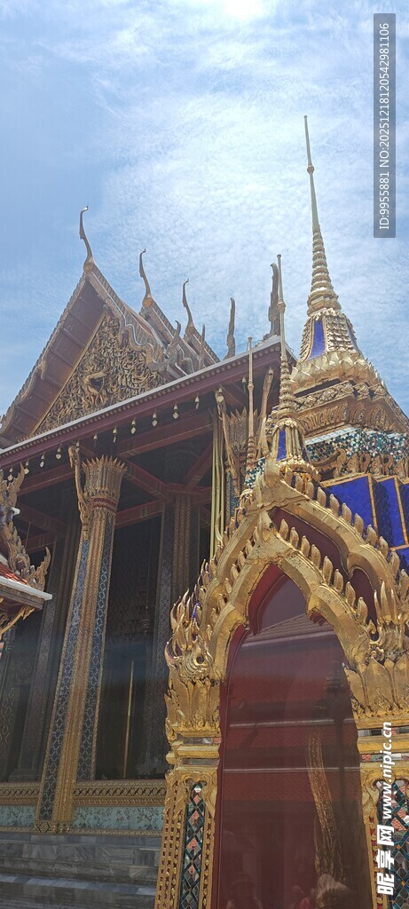 泰国曼谷芭泰国华丽寺庙建筑景观