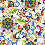 多彩花卉几何图案纹理