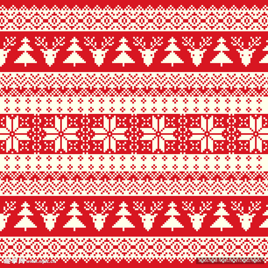 圣诞主题红白针织图案