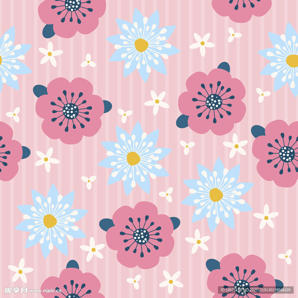 粉色花卉条纹图案背景