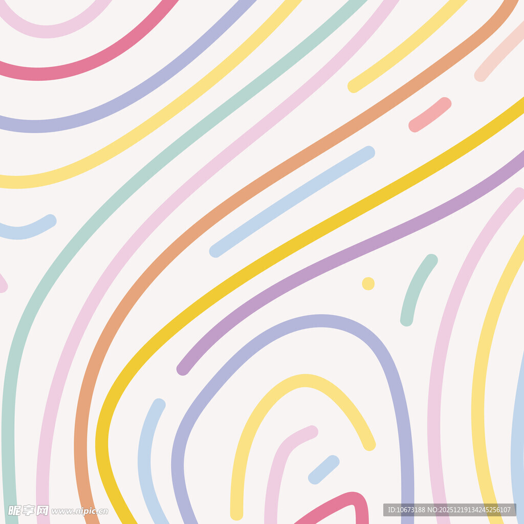 多彩曲线抽象图案背景