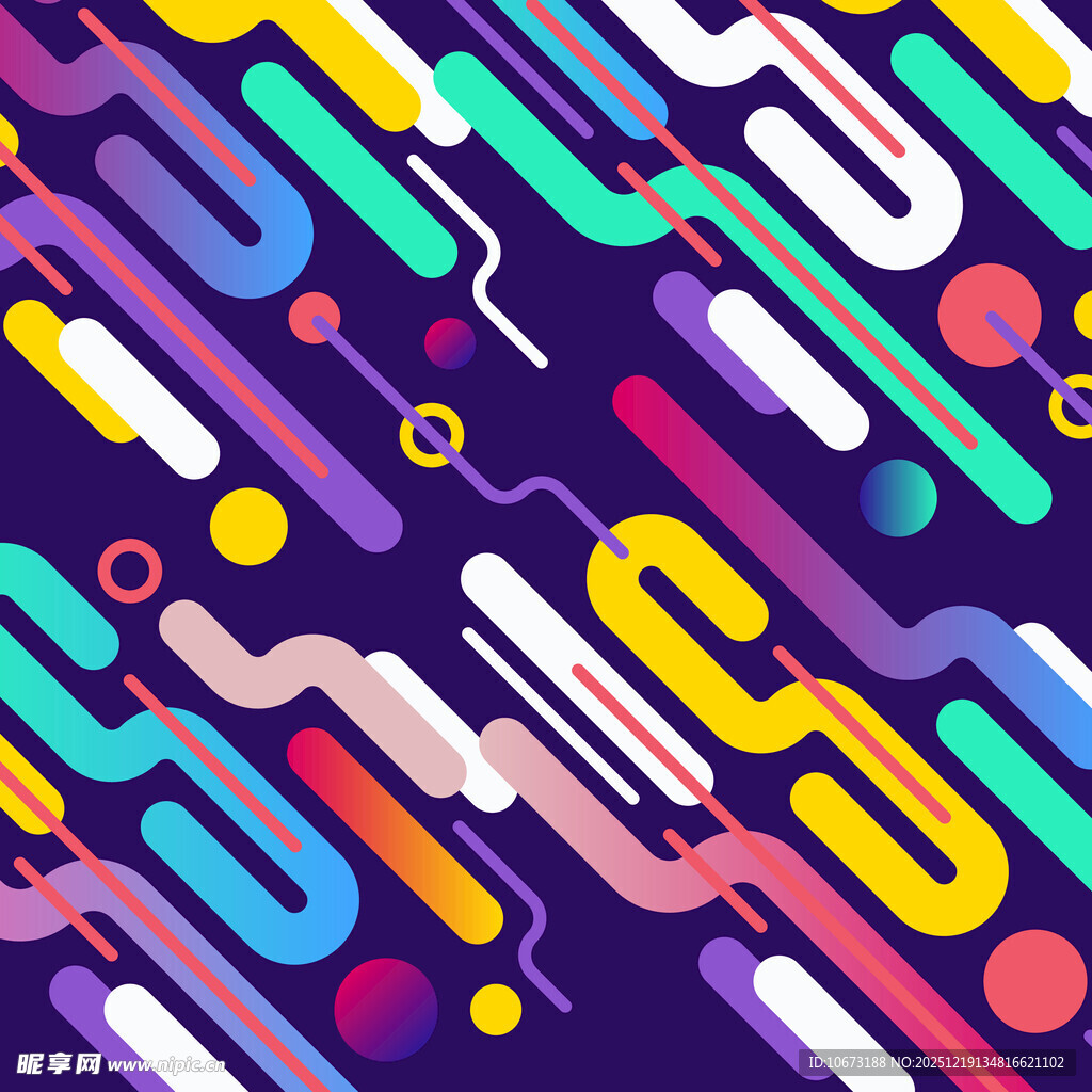 多彩几何线条抽象图案