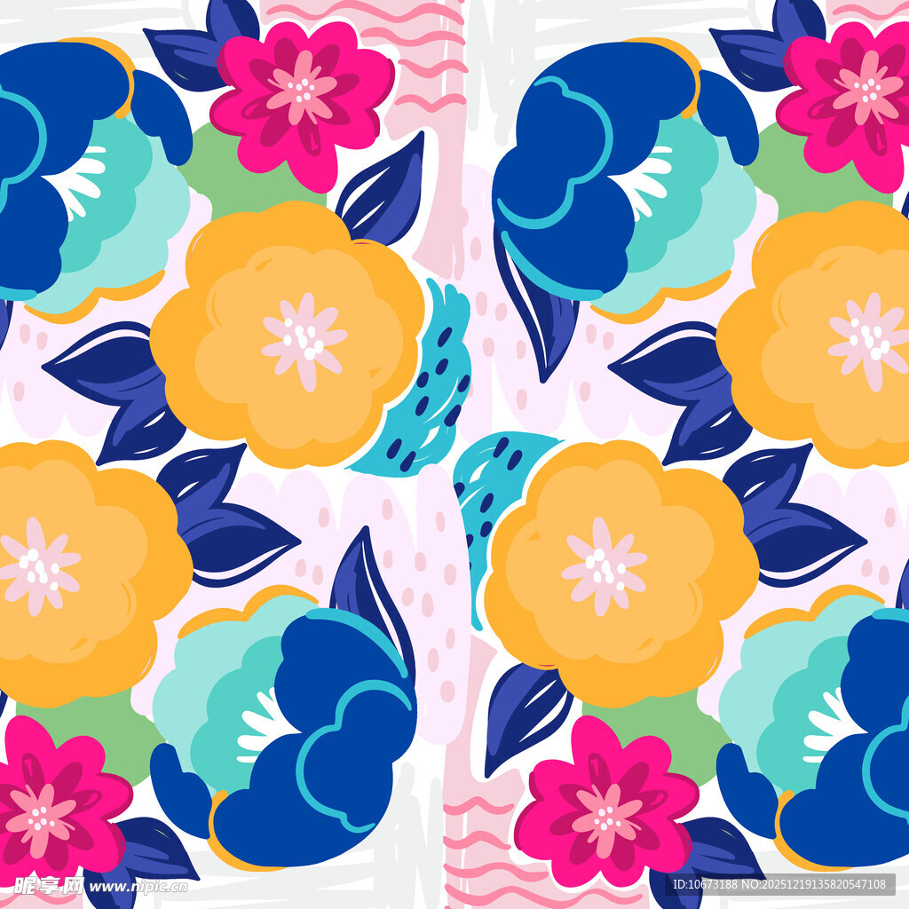 多彩花卉图案设计