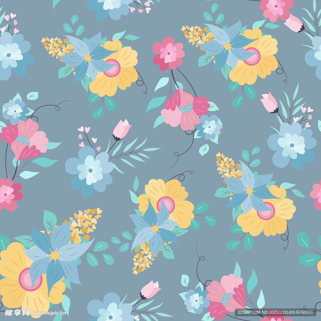 清新花卉图案背景