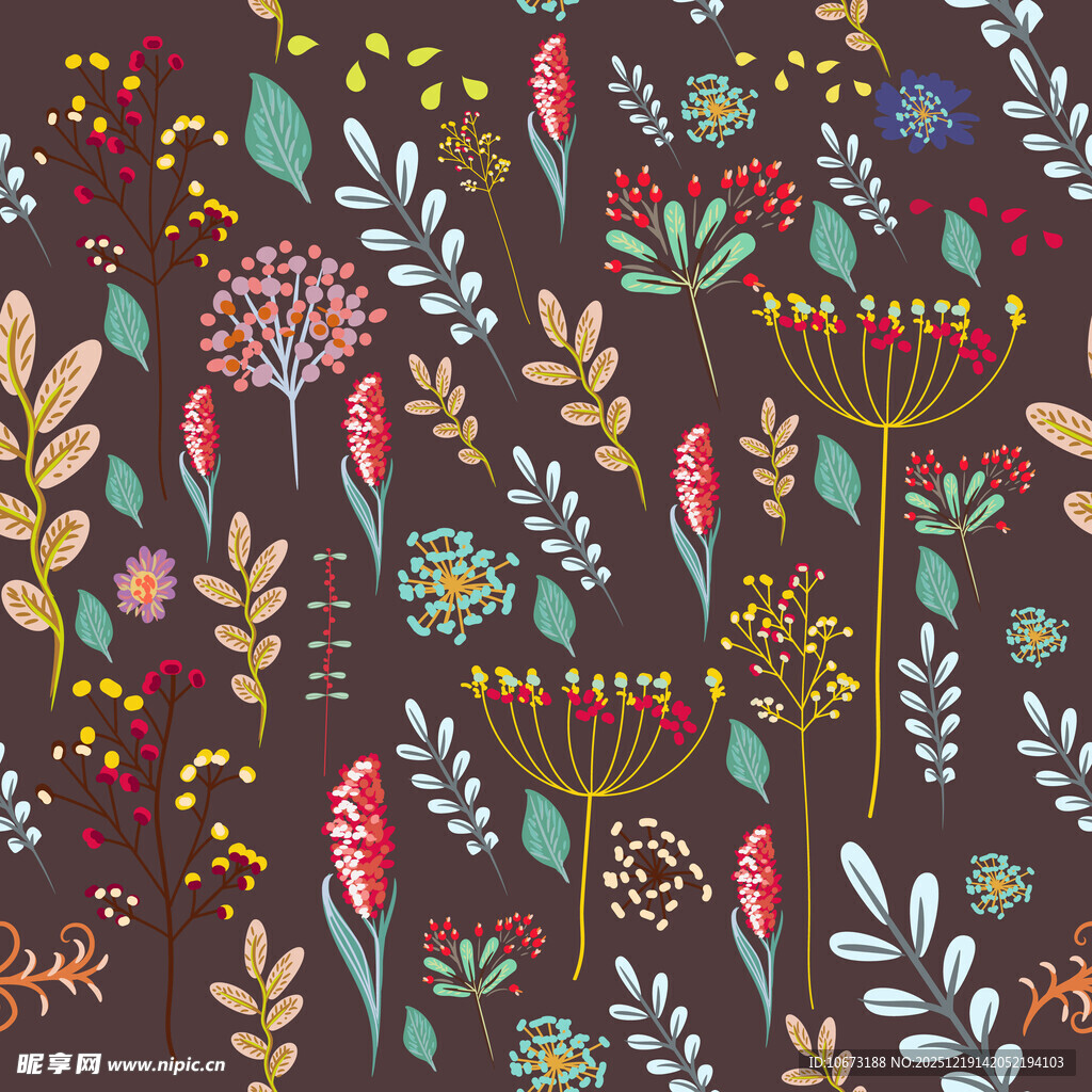 多彩花卉图案背景设计