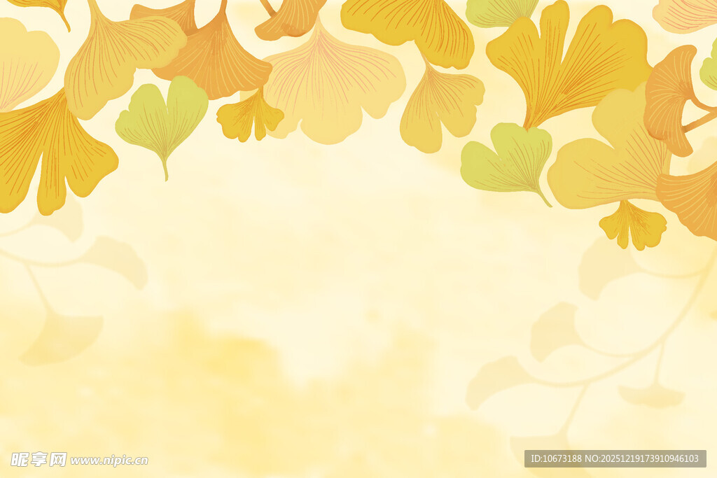 秋日银杏叶背景图