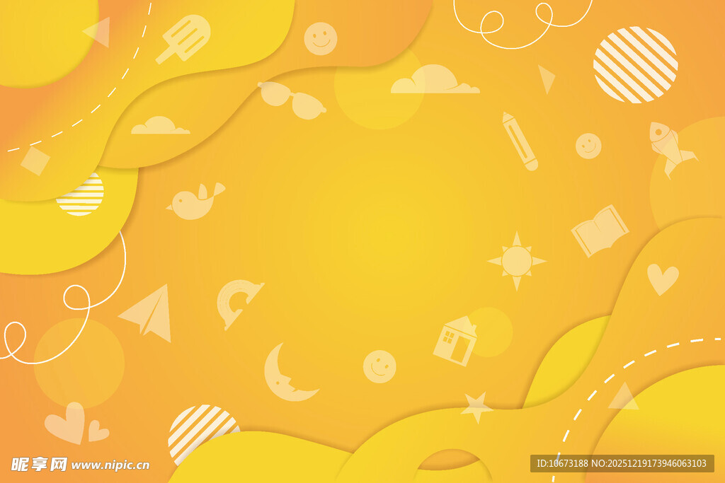 梦幻黄色系抽象装饰背景图