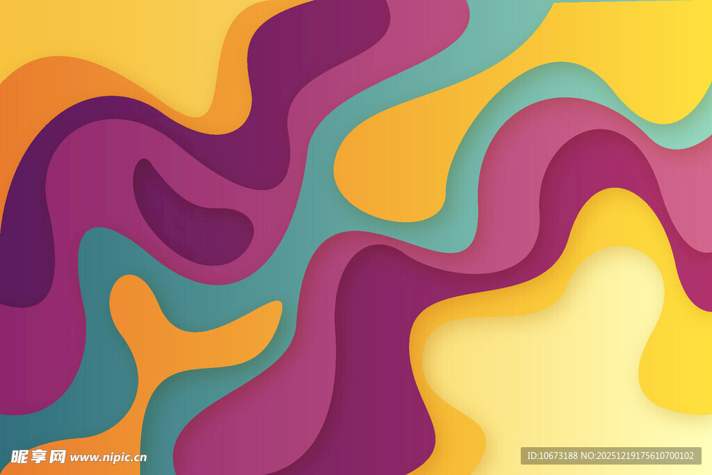 多彩波浪抽象几何图案