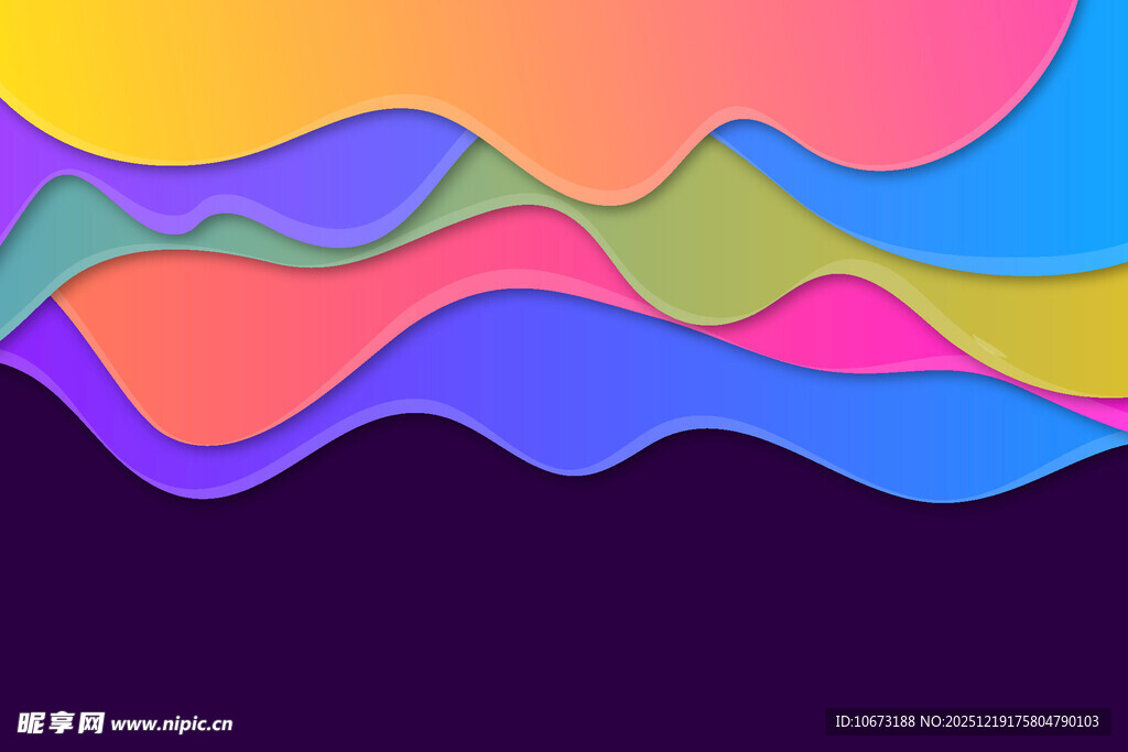 多彩波浪抽象背景图案