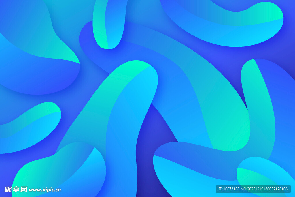 蓝绿渐变抽象流体图案