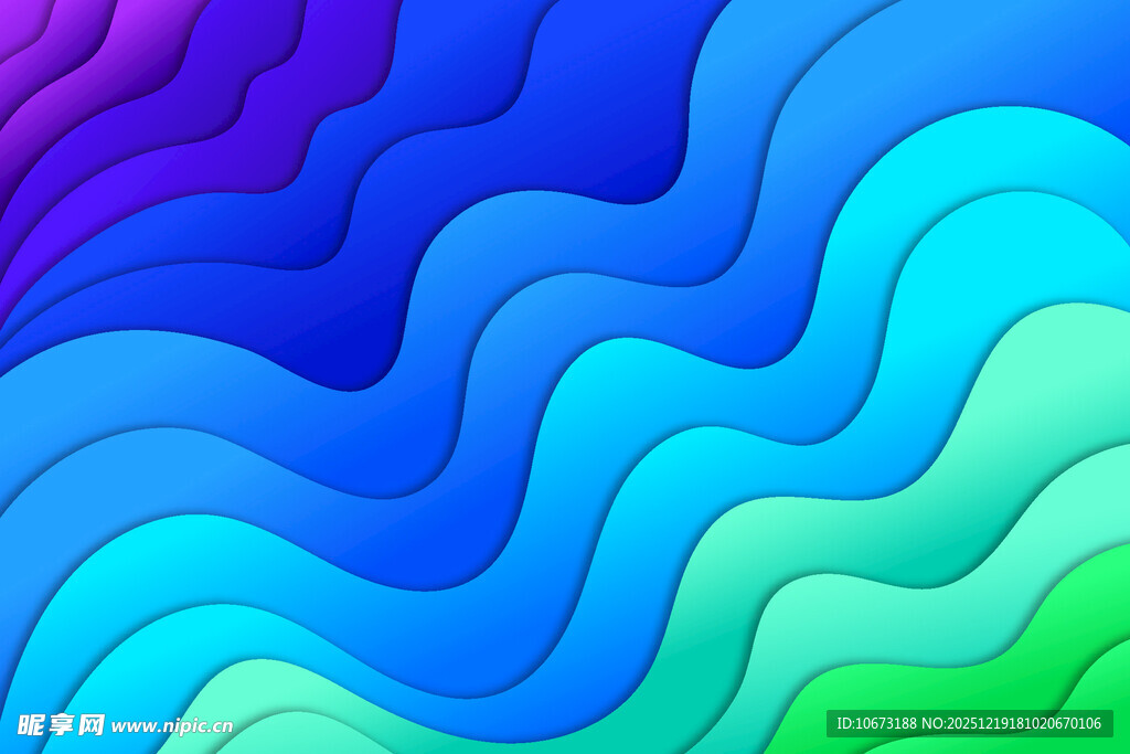 多彩波浪渐变抽象背景图