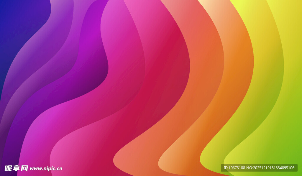 多彩波浪渐变抽象背景图