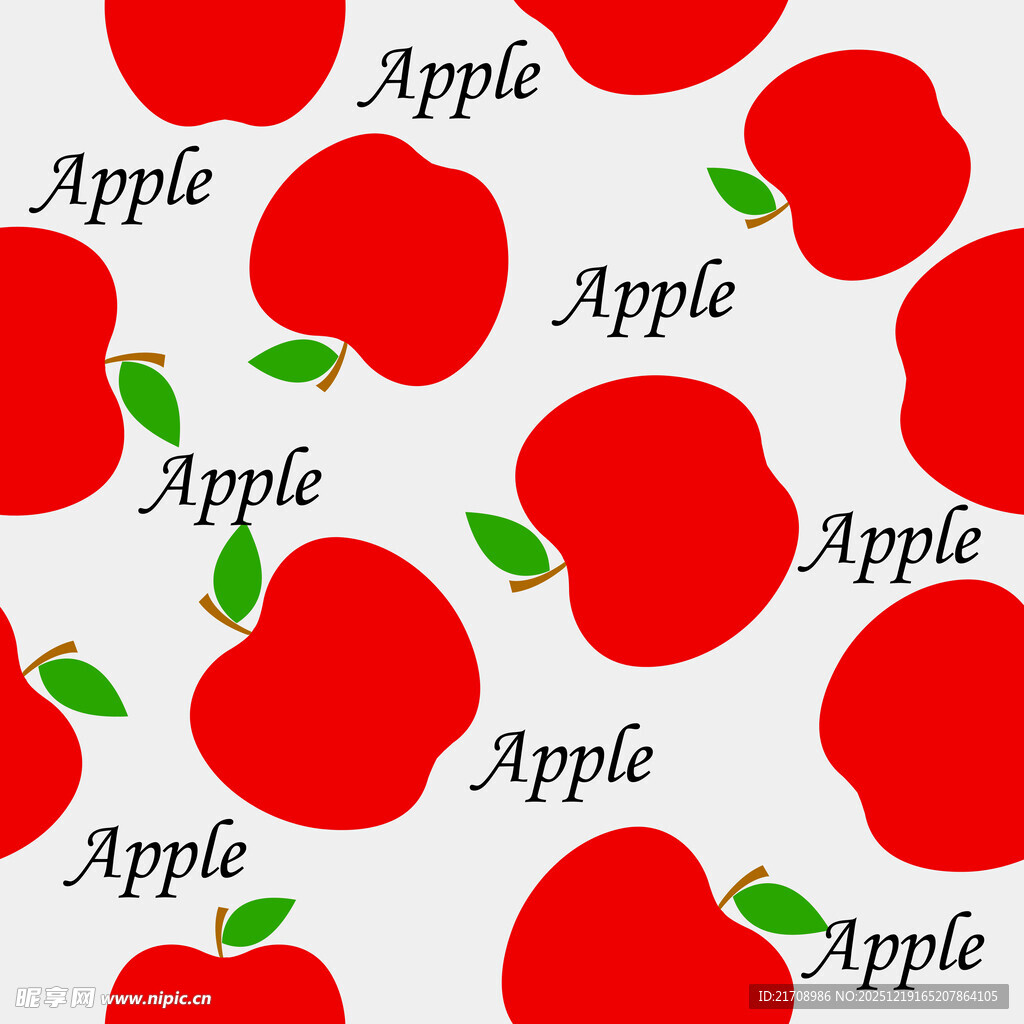 苹果图案无缝背景图
