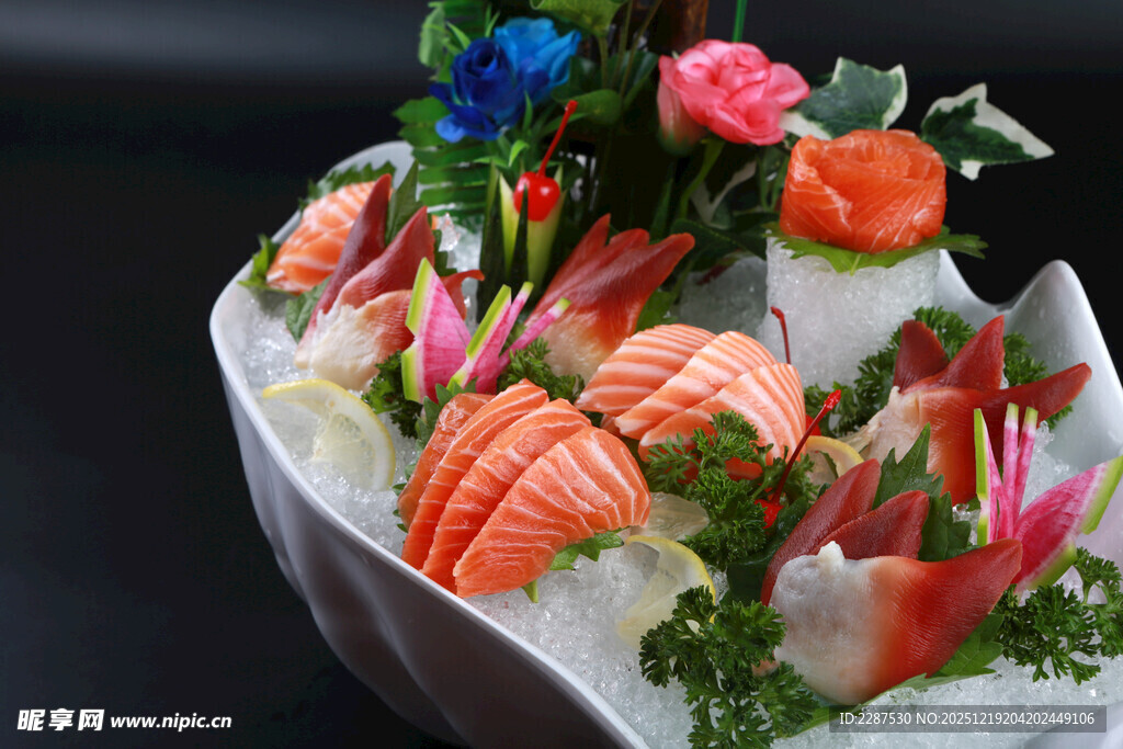 刺身北极贝三文鱼