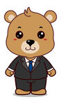穿西装的可爱小熊